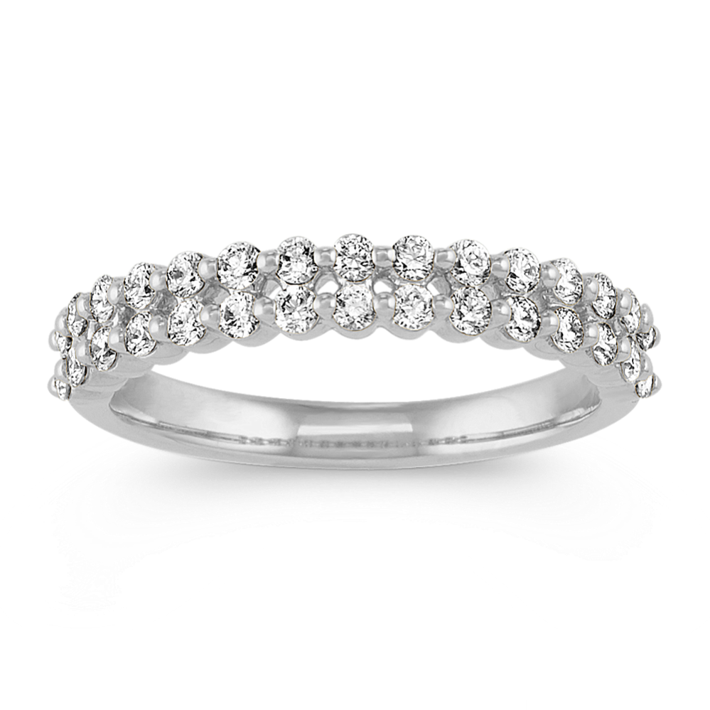 Pave-Set Diamond Wedding Band in 14k White Gold