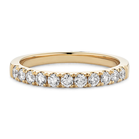 Pave Set Diamond Wedding Band In 14k White Gold Shane Co Pave Set Diamond Wedding Band In 14k Yellow Gold