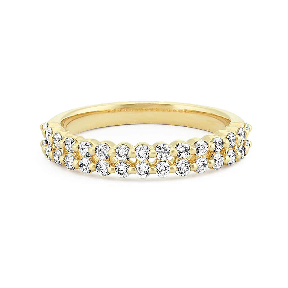 Pave-Set Diamond Wedding Band in 14k Yellow Gold | Shane Co.