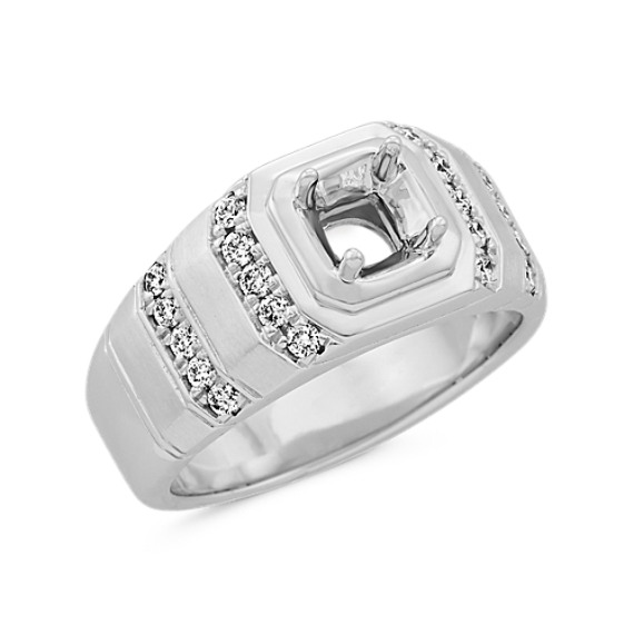 Pave-Set Round Diamond Mens Engagement Ring (10mm) | Shane Co.