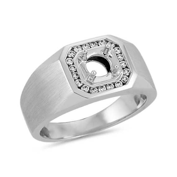 Pave-Set Round Diamond Mens Engagement Ring (11.5mm) | Shane Co.