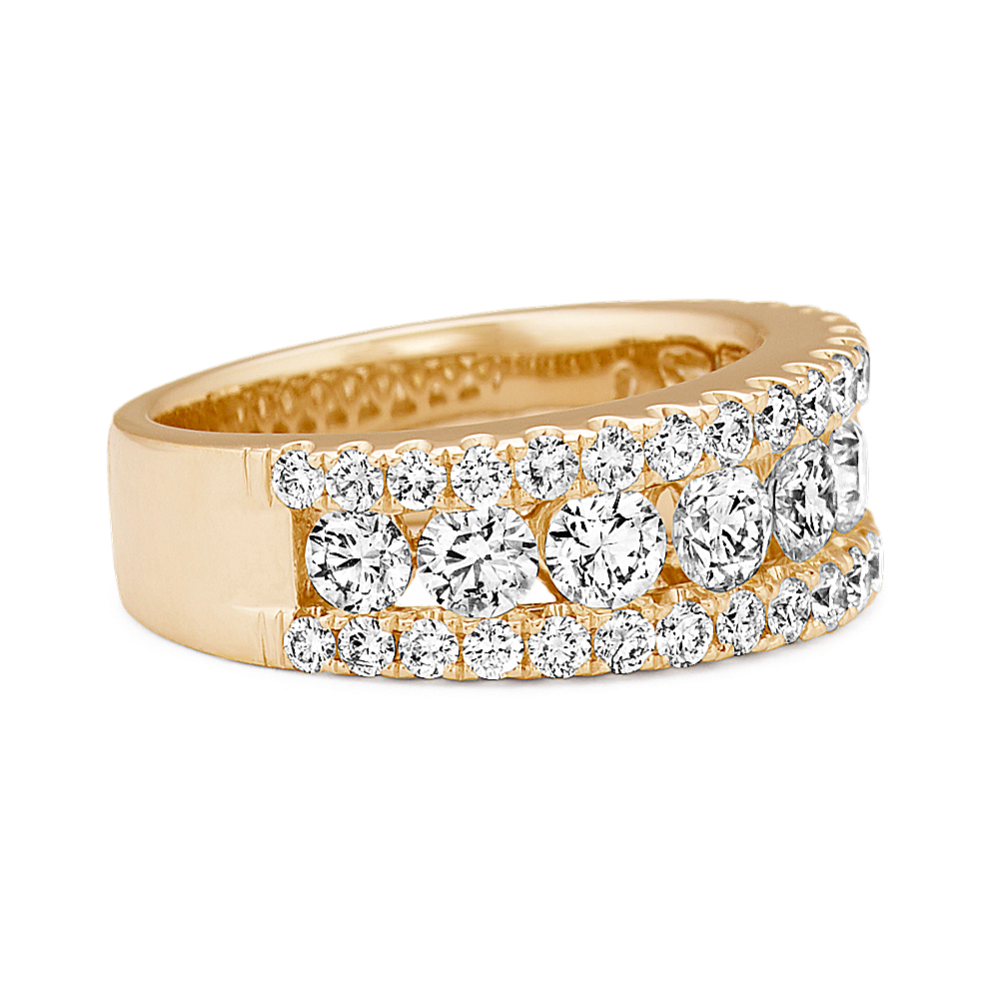 Pave-Set Round Diamond Ring in 14k Yellow Gold | Shane Co.