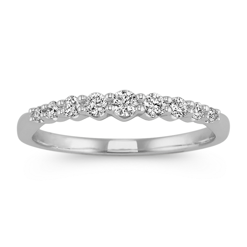 Pave-Set Round Diamond Wedding Band