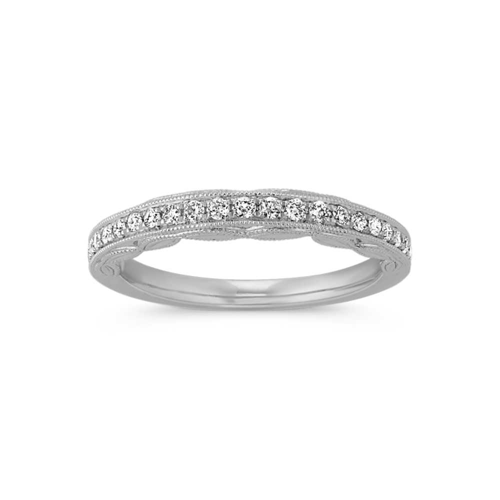 Pave Set Vintage Diamond Wedding Band Shane Co.
