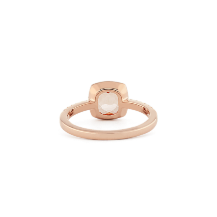 Elara Peach Natural Morganite and Natural Diamond Ring in 14K Rose Gold