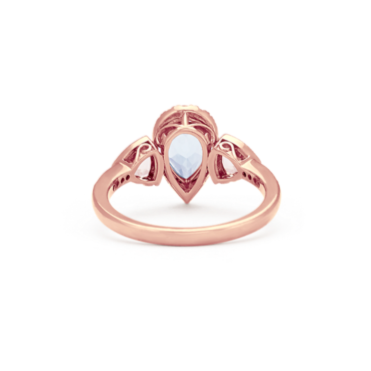 Revelry Natural Aquamarine, Natural Morganite and Natural Diamond Ring in 14K Rose Gold