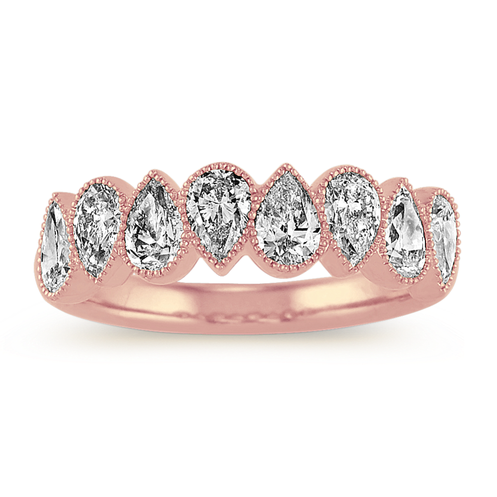 Pear-Shaped Diamond Ring in 14k Rose Gold