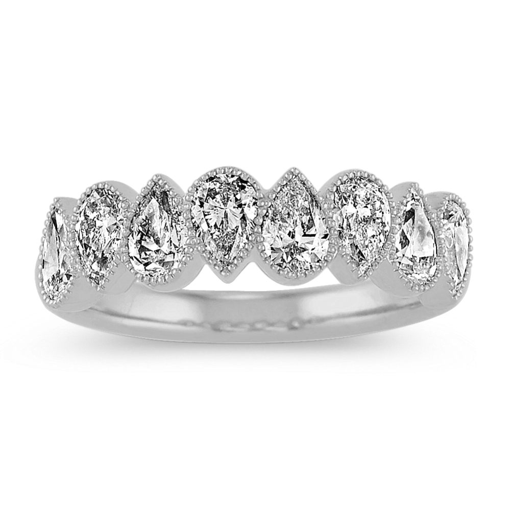 Pear-Shaped Diamond Ring in 14k White Gold