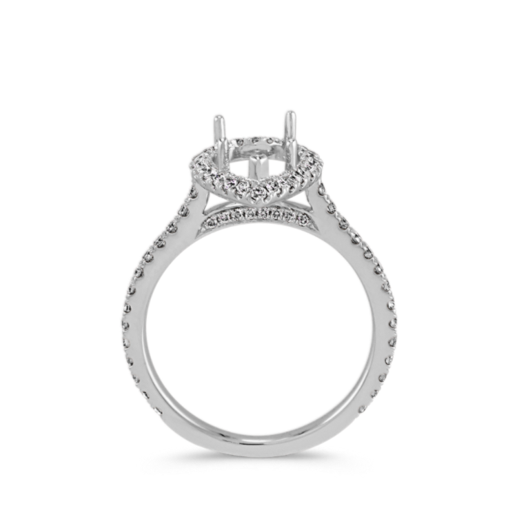 Pear-Shaped Halo Natural Diamond Engagement Ring