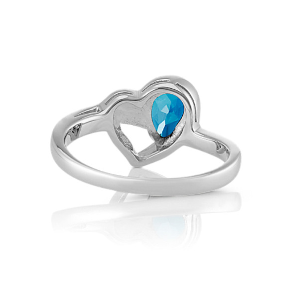 Pear-Shaped London Blue Topaz Heart Ring | Shane Co.