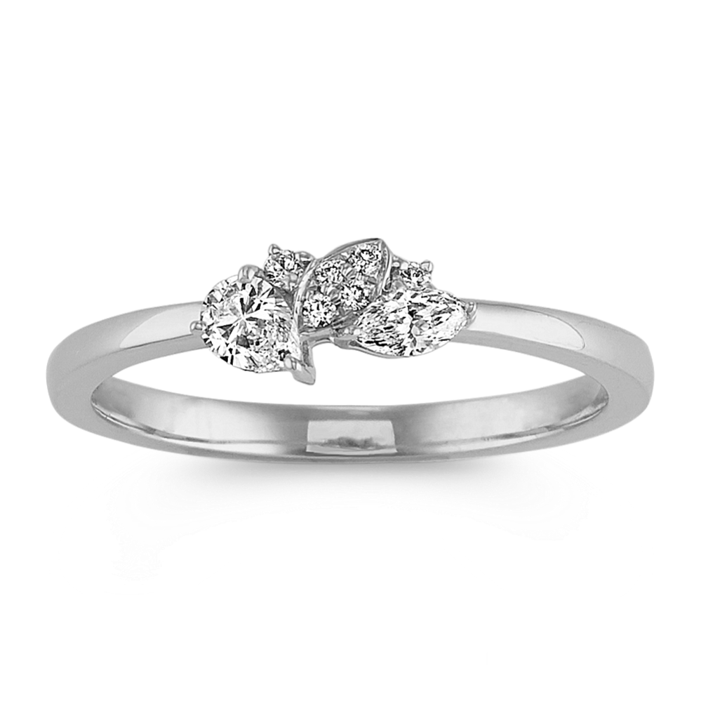 Pear-Shaped, Marquise, & Round Diamond Cluster Ring
