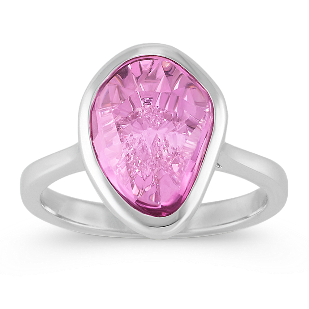 Pear-Shaped Pink Sapphire and Diamond Ring