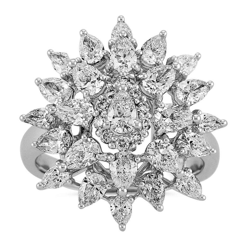 Pear-Shaped and Round Diamond Ring