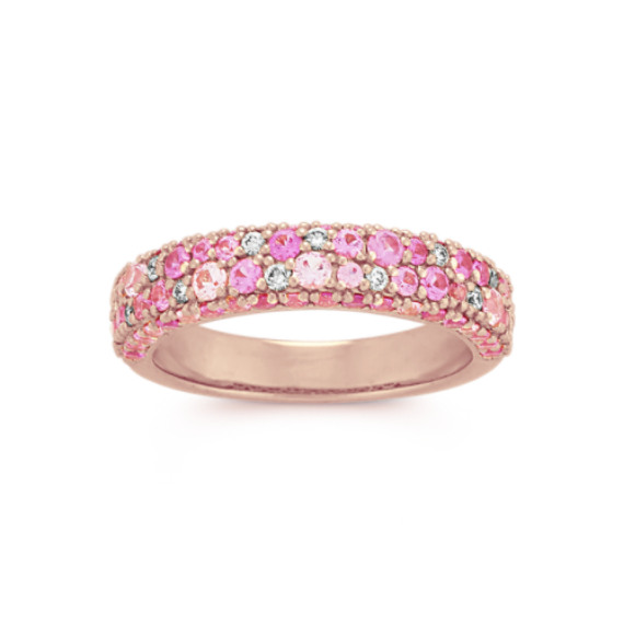 Mosaic Pink Sapphire & Diamond Ring (3.6mm)