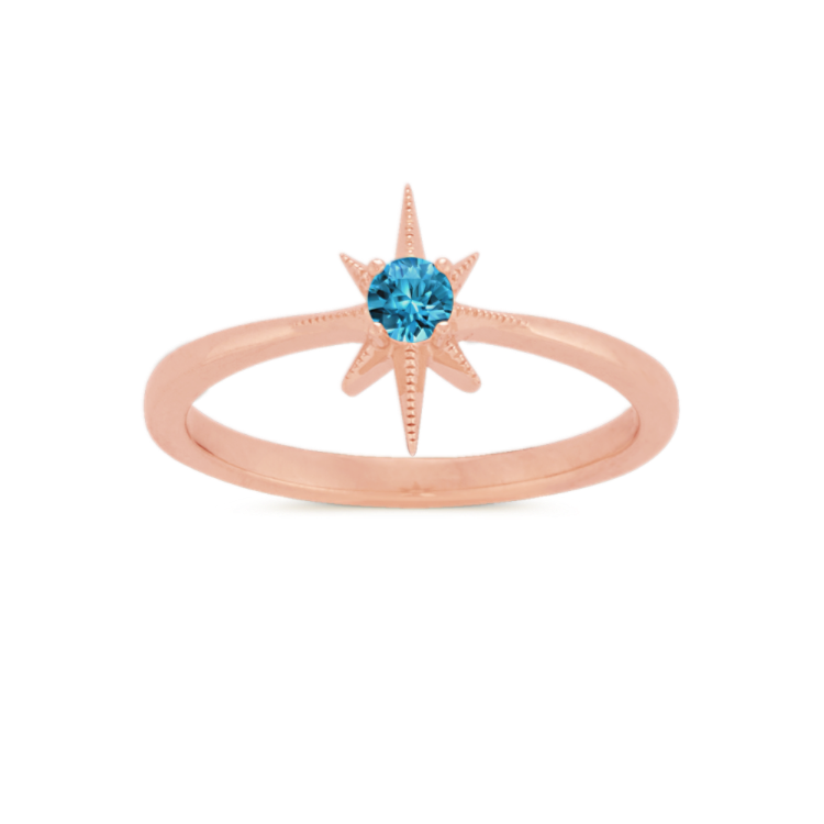 Pick-Your-Gemstone Star Ring in 14K Rose Gold
