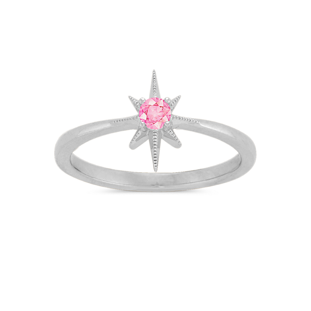 Pick-Your-Gemstone Star Ring in 14K White Gold