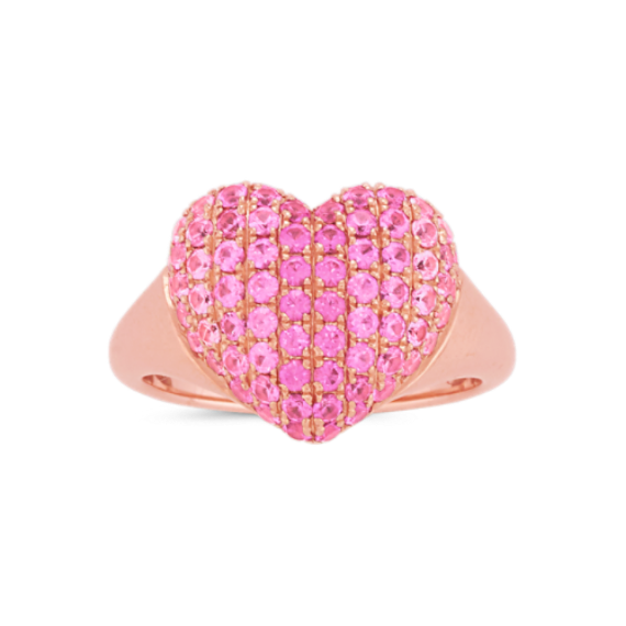 Ombre Pink Sapphire Heart Ring