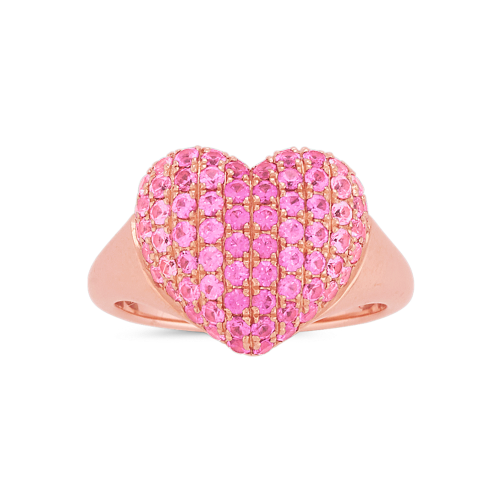 Ombre Pink Sapphire Heart Ring