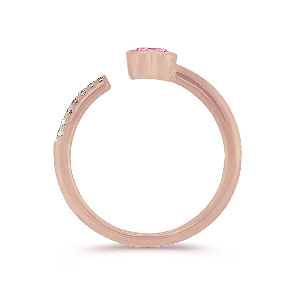 ROSE GOLD HEART HOOP EARRINGS WITH DIAMONDS, .50 CT TW