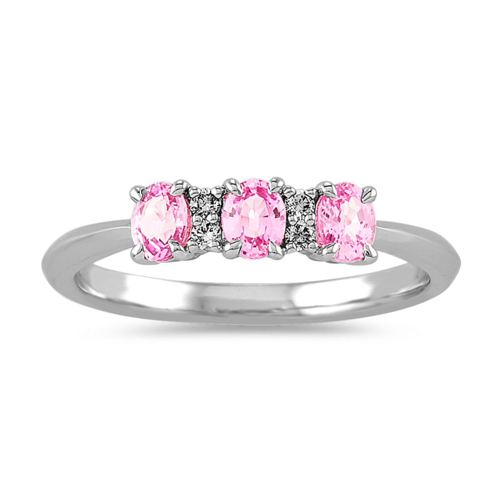 Pink Sapphire and Diamond Ring