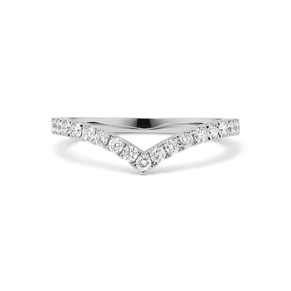 Piper Diamond Chevron Band in Platinum