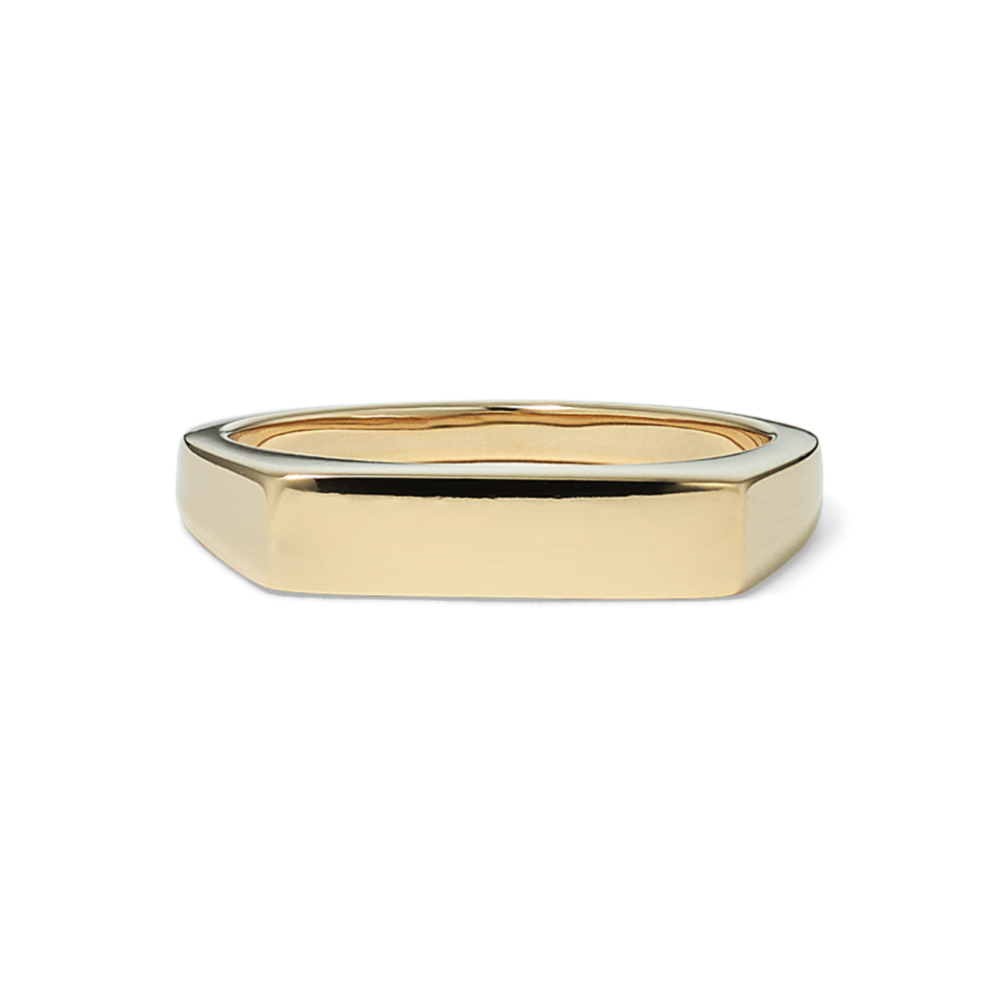 Plateau 14K Yellow Gold Signet Ring
