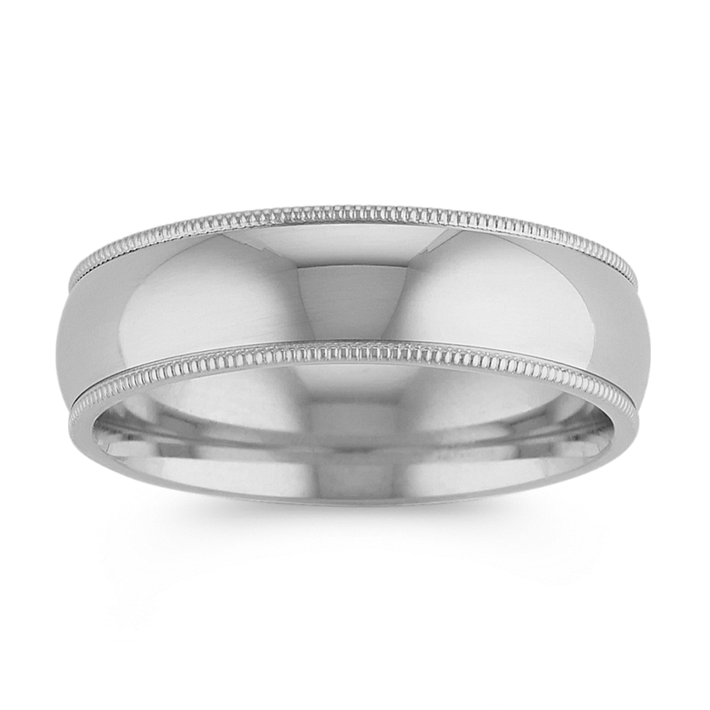 Milgrain Mens Band in Platinum (6mm)