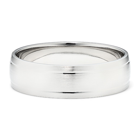 Platinum Comfort Fit Ring with Satin Finish (6mm) | Shane Co.