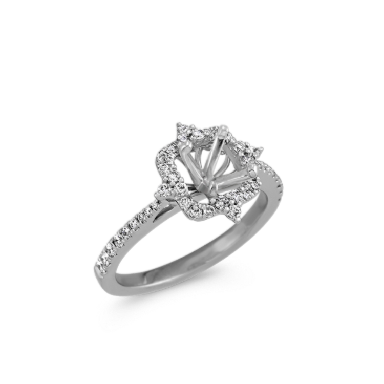 Platinum Halo Natural Diamond Engagement Ring