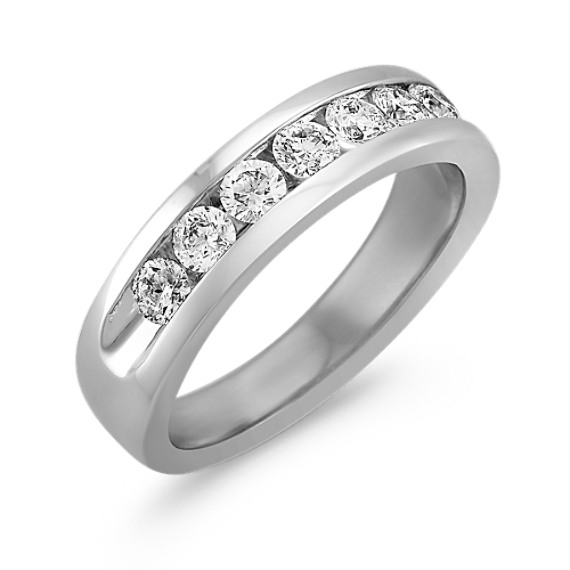 Platinum Seven-Stone Diamond Ring with Channel-Setting | Shane Co.