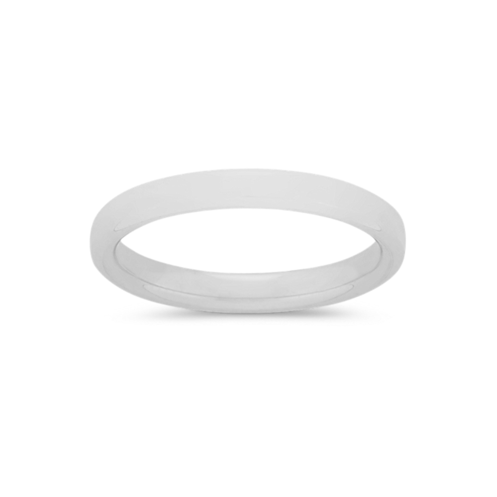 Polished Mens Band in 14k White Gold (2.5mm)