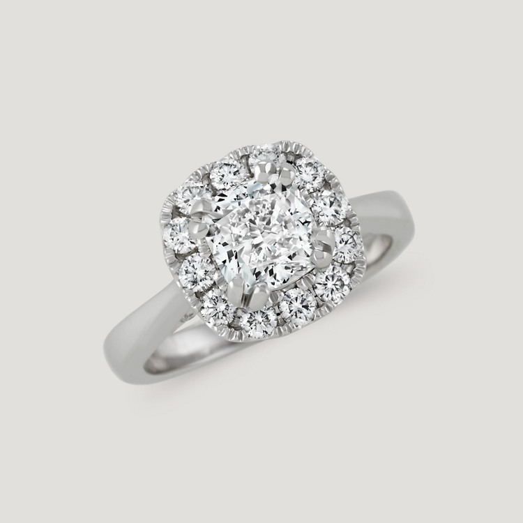 Premiere Natural Diamond Halo Engagement Ring