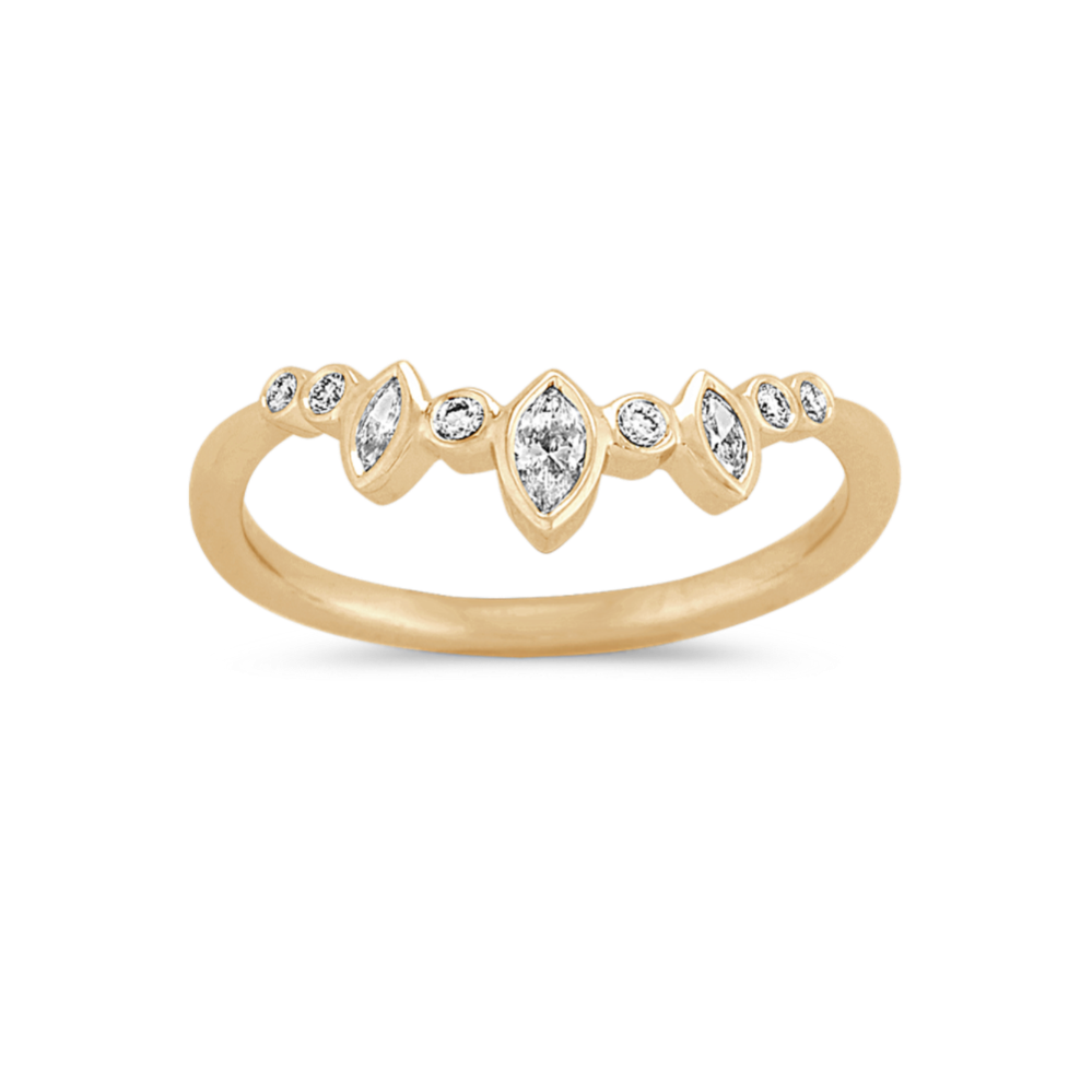 Prima Diamond Contour Wedding Band in 14k Yellow Gold