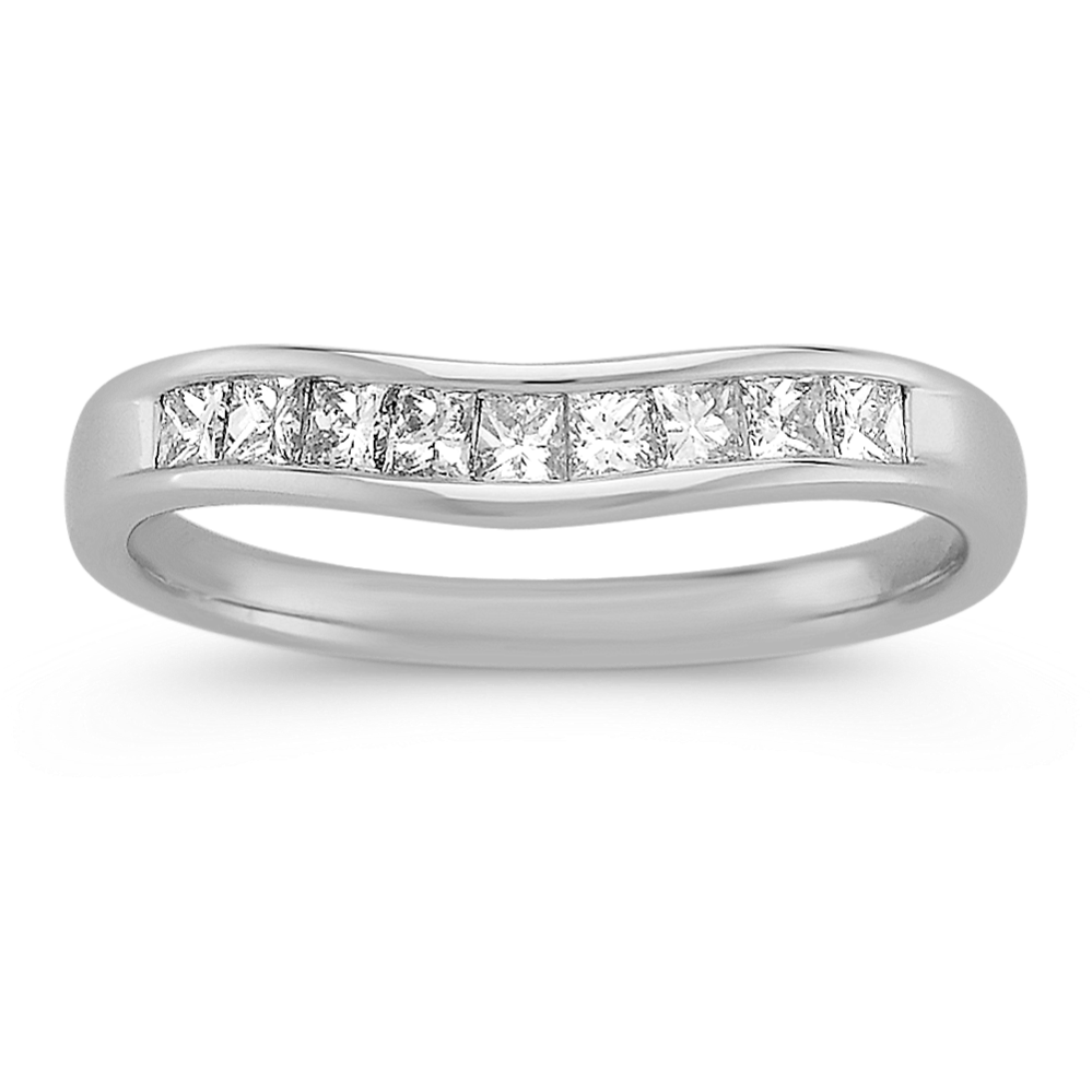 Princess Cut Diamond Contour Wedding Band