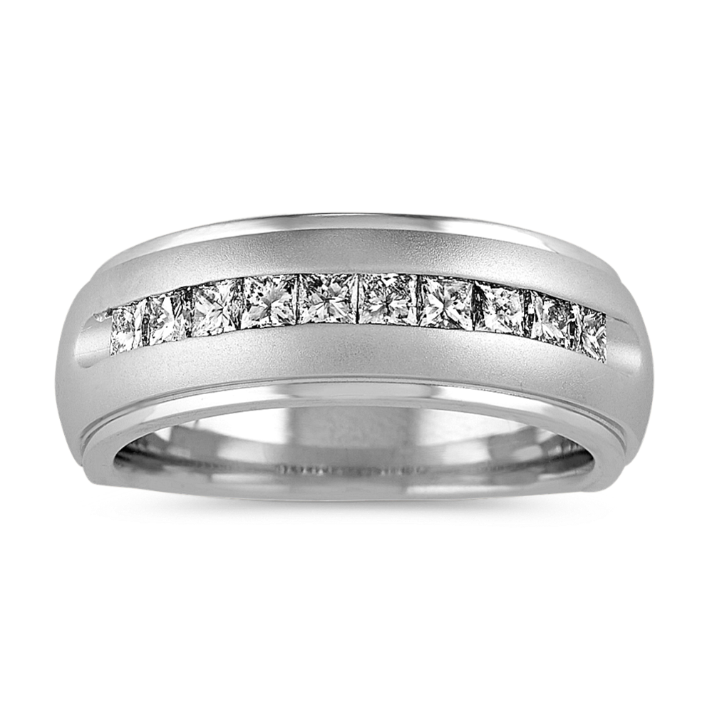 Princess Cut Diamond Mens Band (8.5mm)