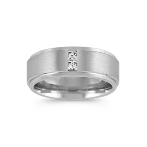 Baron 14K White Gold & Diamond Band (8mm)