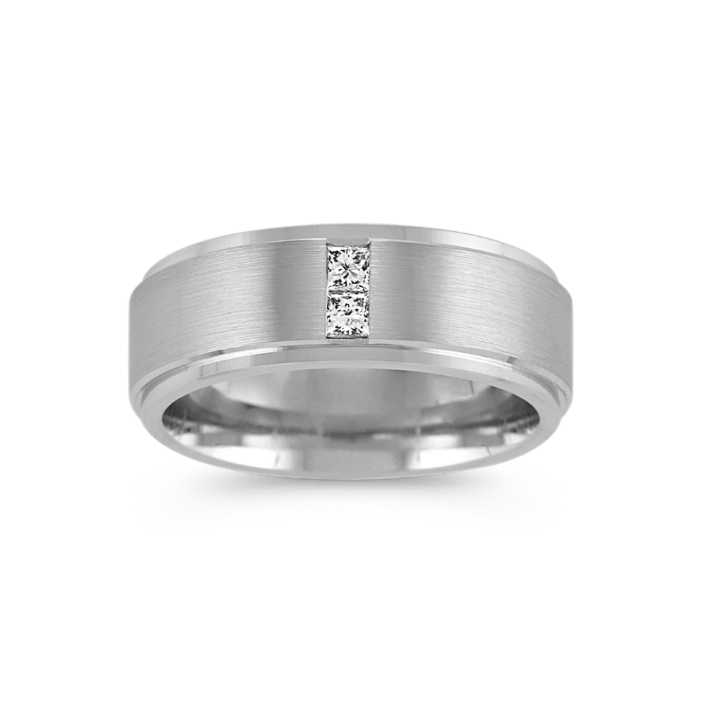 Baron 14K White Gold & Diamond Band (8mm)