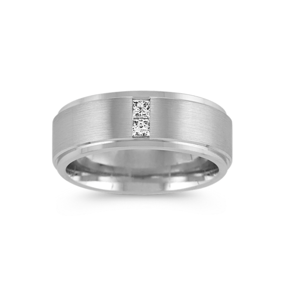 Baron 14K White Gold & Diamond Band (8mm)