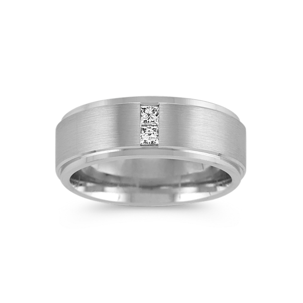 Baron Natural Diamond Ring in 14K White Gold (8mm)
