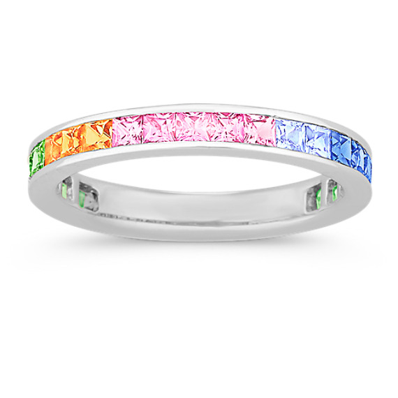 Princess Cut Multi-Colored Sapphire Ring