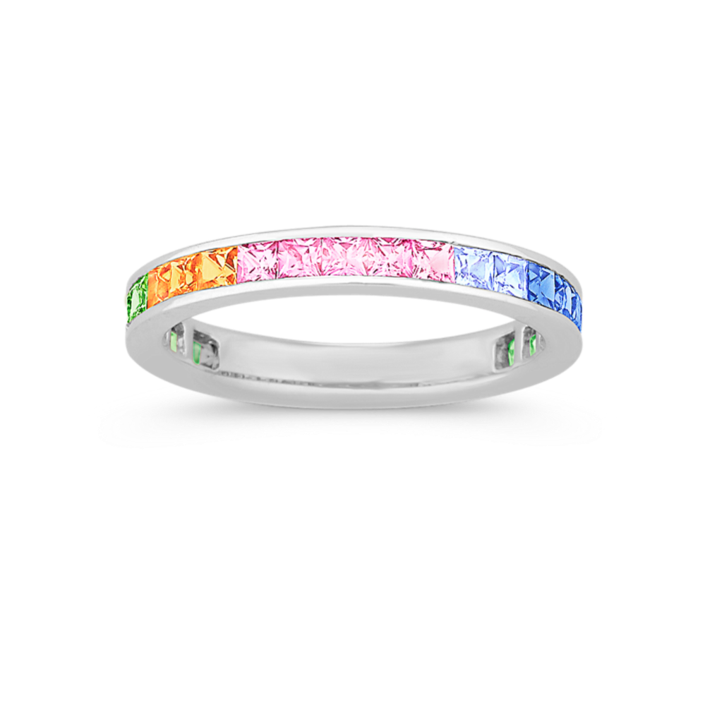 Princess Cut Multi-Colored Sapphire Ring