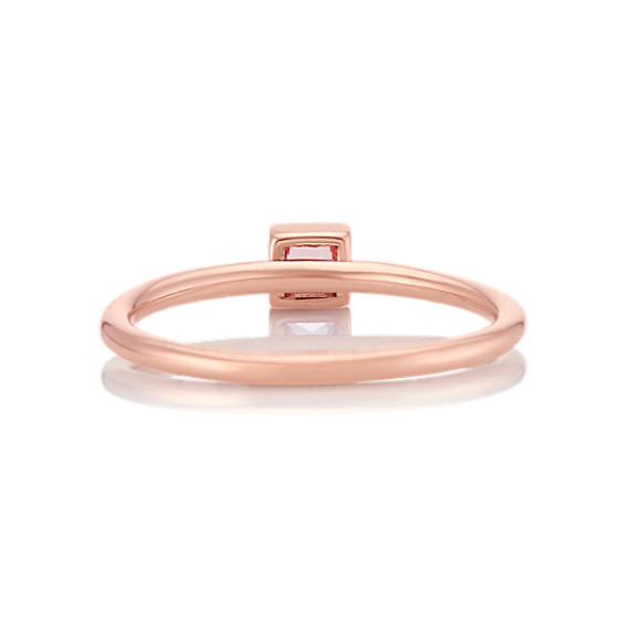 Princess Cut Pink Sapphire Stackable Ring in 14k Rose Gold | Shane Co.