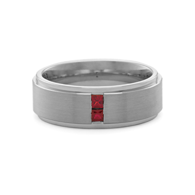 Baron Natural Ruby Ring in 14K White Gold (8mm)