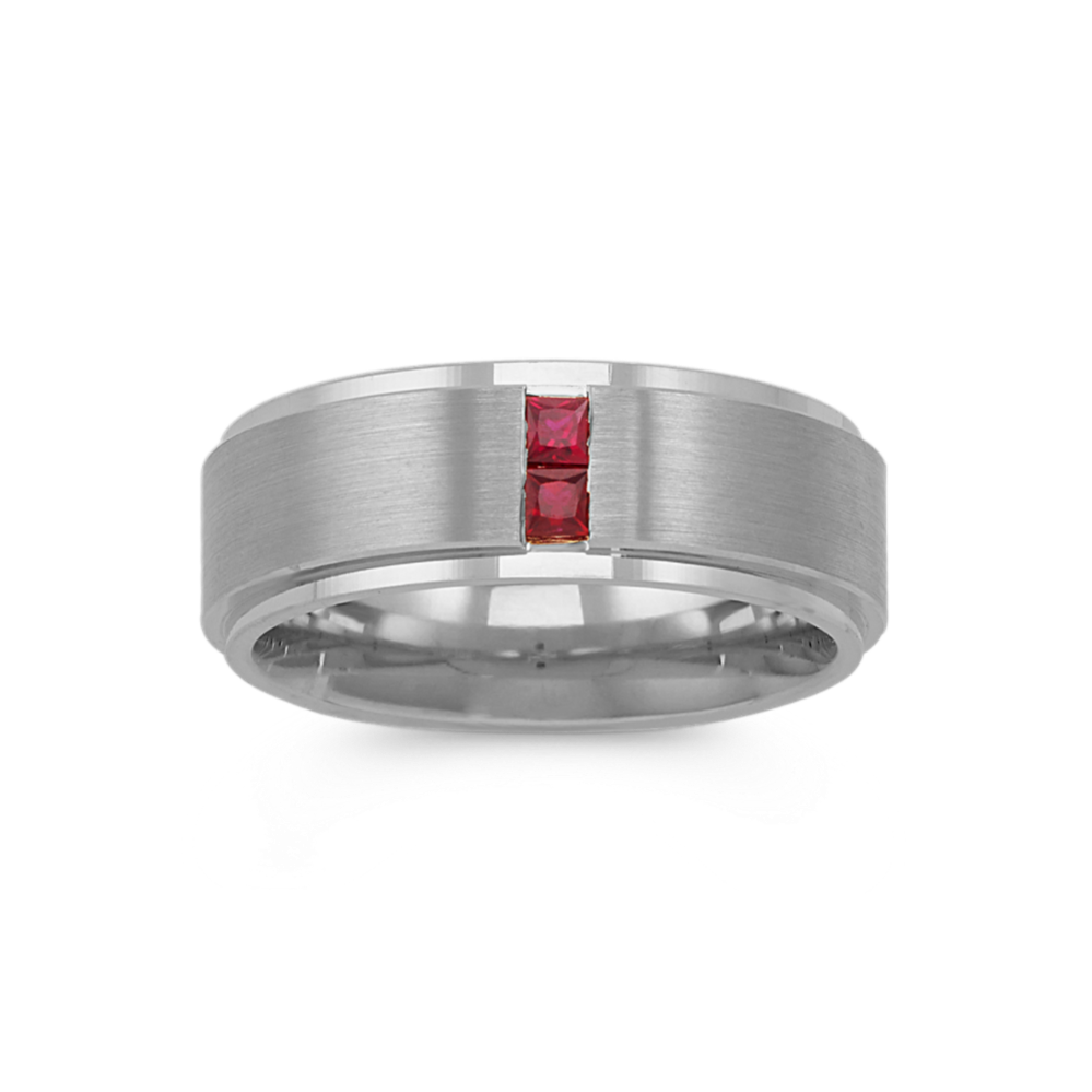 Baron 14K White Gold & Ruby Band (8mm)