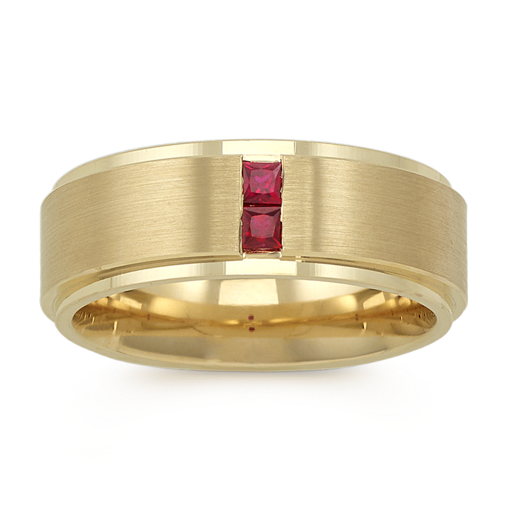 Baron 14K Yellow Gold & Ruby Band (8mm)