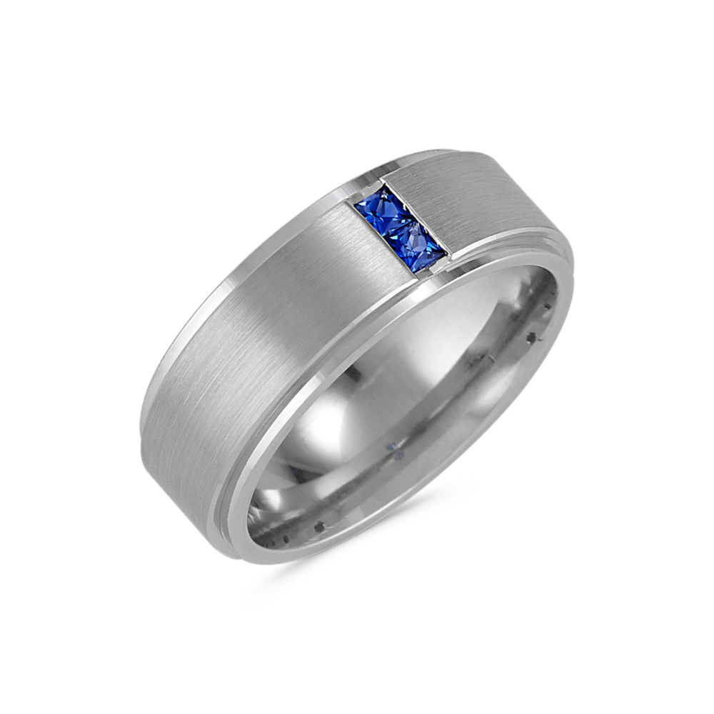 Baron Sapphire Ring in 14K White Gold (8mm)