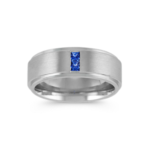 Baron 14K White Gold & Sapphire Band (8mm)