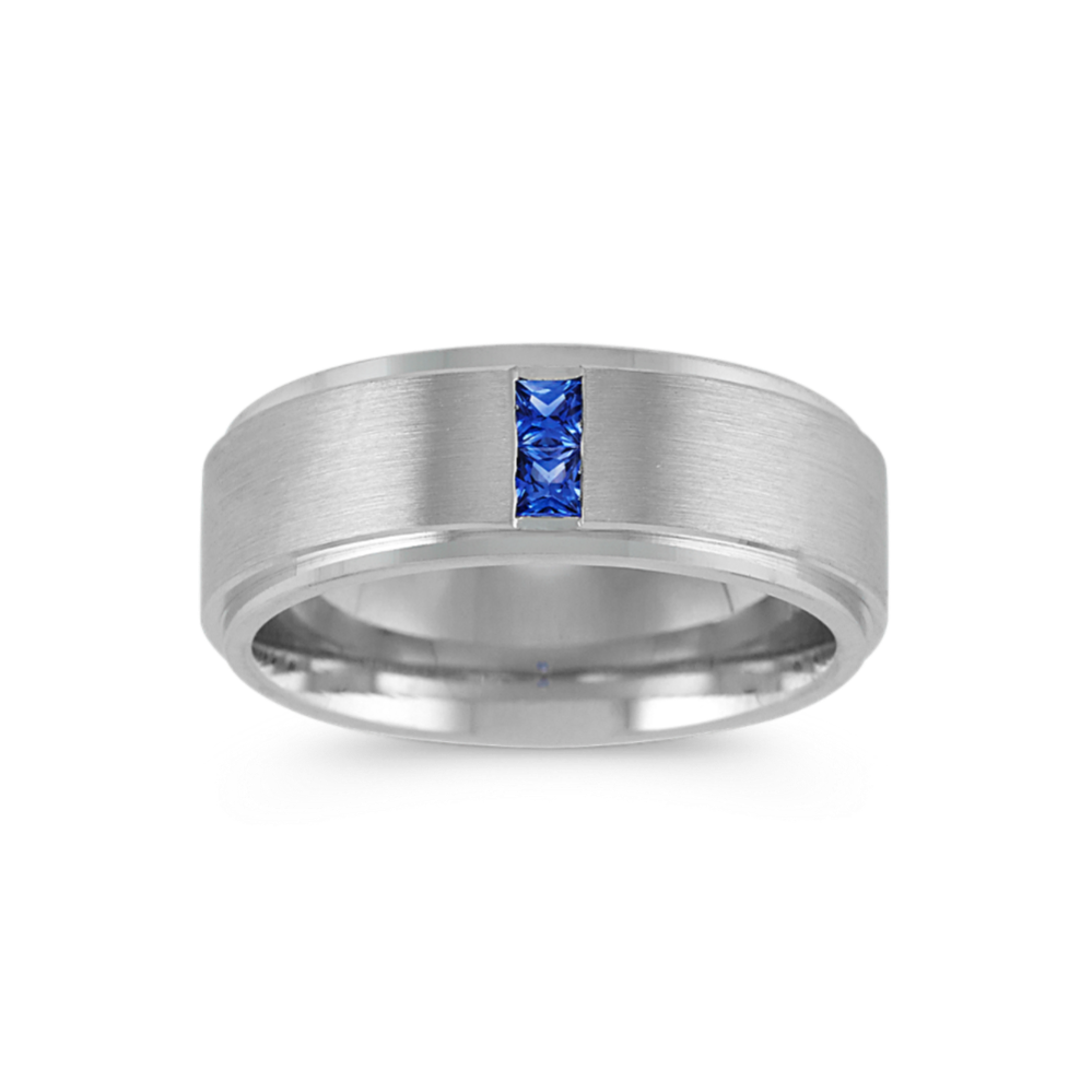 Baron 14K White Gold & Sapphire Band (8mm)