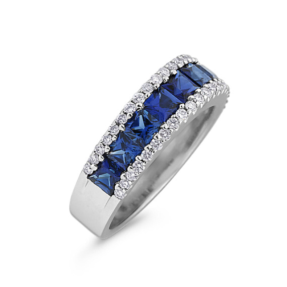 Princess Cut Sapphire and Diamond Ring | Shane Co.