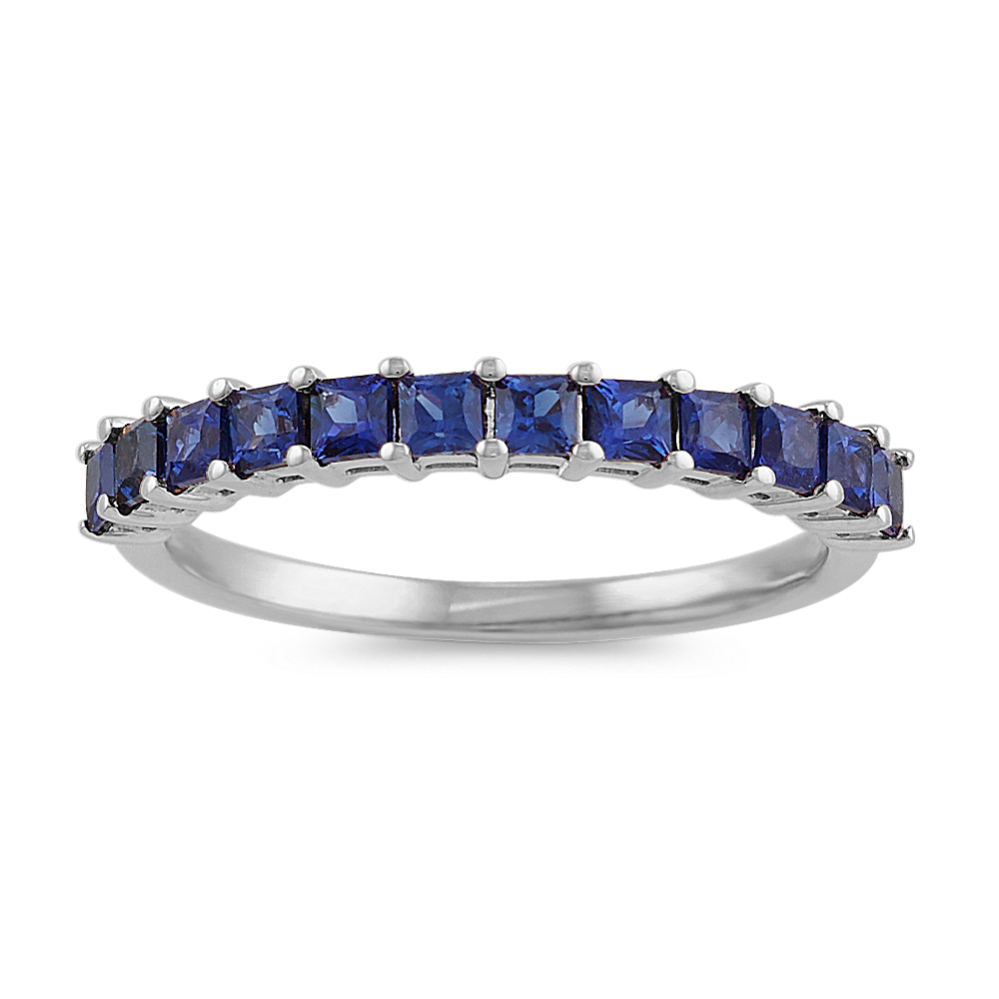 Princess Cut Traditional Blue Sapphire Ring